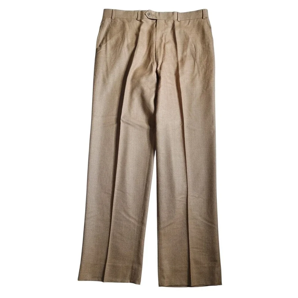 Michael Kors Dress Pants Mens Sz 37x32 (actual)Tan Silk Wool Blend